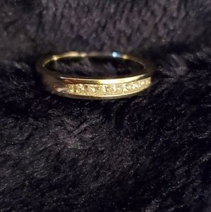 Vintage 14K White Gold Channel Diamond Ring, 5.75